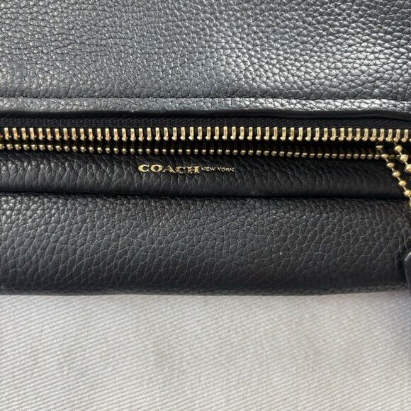 COACH Coach All Leather Shoulder Bag Crossbody Black - Picture 4 of 7